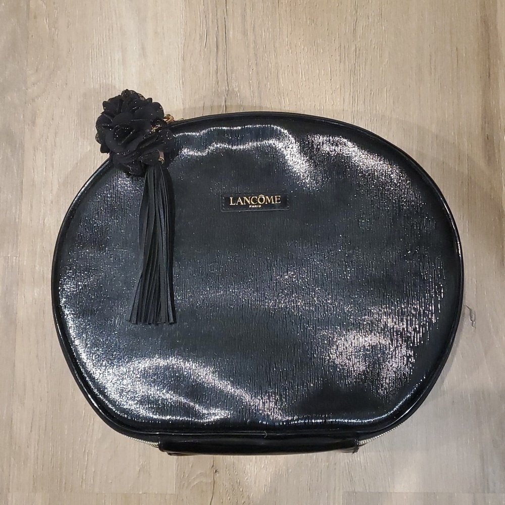 Lancome Le Parisian Black Cosmetic Faux Leather Train Case
